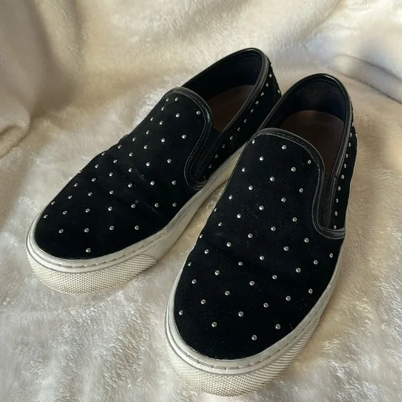 Coach Shoes Coach Cameron Suede Studded Slip On Sneakers Size